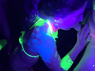 Full Video - Glow Party! Bukkake Gangbang for Cum-hungry Slut - Cliff Media Productions