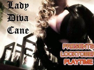 Locktober Play with Chastity, Steel Cuffs and the Urinal Gag