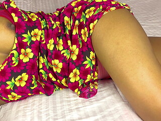 Indian desi girl look at her virgin pussy