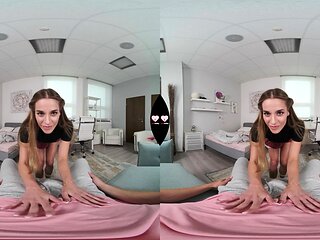 Nasty gf Eveline Dellai will play with your dick