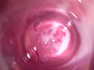 Camera Deep Inside Mia's Tight Creamy Pussy, Internal View