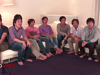 Intense Japanese blowjob session with staggeringly sexy Mihono servicing many cocks