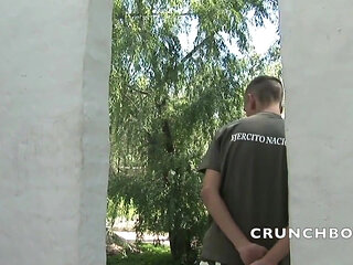 Twink fucked outdoor by military boy in unjiform