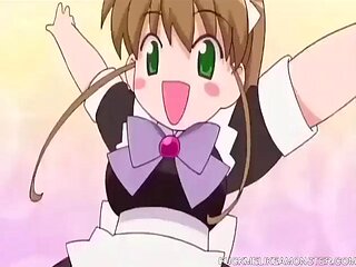 Japanese anime maid caught masturbating