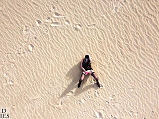 This MILF Masturbates Her Pussy in a Huge, Secluded Desert Landscape While a Drone Watches Her Closely