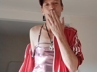 Little slut in red jacket and mini bodysuit!!