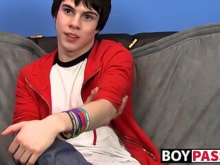 Interviewed twink Kyler Moss jerks off before cumming hard