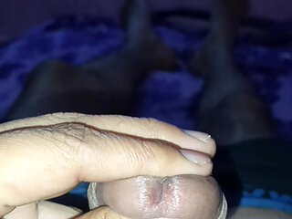 Boy playing with his hard cock