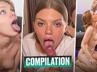 Compilation of Blowjobs from the First Person