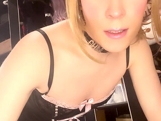 Sissy Jessica Bloom Locked & Fucked by BBC Machine - Anal Orgasm, Cum Cleanup + Swallowed