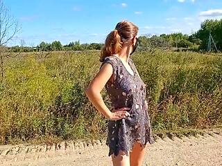 I walk in a dress with holes