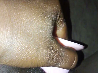 Stretching that pussy with a 5 inch dildo