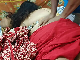 Desi Saree Clad Sexy Wife Moumita enjoyed Body Messaged and Fucked
