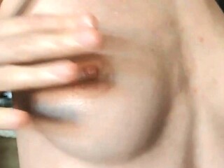 Oiled Massage and Caressed Sweet Nipples Solo Webcam Show