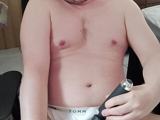 Teasing my cock in Tommy Hilfiger white briefs and cumming in a Stafford tighty whities cumrag