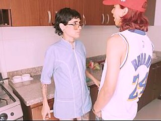 Stepson Gets Punished by Housewives