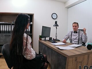 Asandra Dewy is a naughty secretary in hot casting, getting fucked hard.