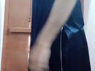 Indian Gay Crossdresser Gaurisissy Feeling Horny in Blue Salwar Kurta