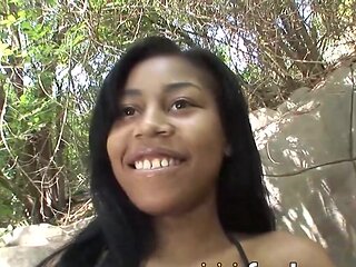 Naughty Teen Gets Horny Outdoors, Begs for Hard Cock and Gives Deep-throat Worship