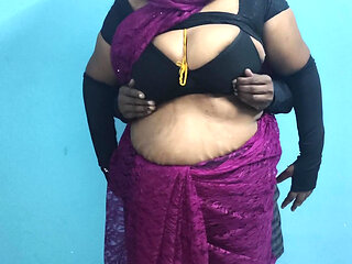 Tamil Manager Wife Birthday cheating with Company Staff, Desi Aunty romance sex, Mallu Aunty doggy style