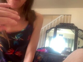 Pretty girlfriend POV blowjob my sexy GF sucking dick with cum in her