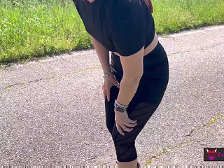 Fuck and Footjob After a Run in the Country
