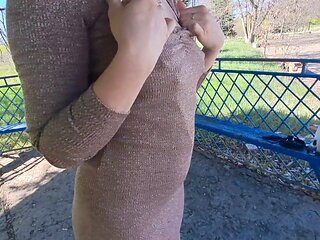 Wild public nudity and humiliation with anal hook in the park featuring Tequila Juanita
