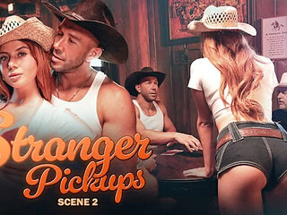 Stella Luxx Horny Country Girl Fucks Stranger in Saloon - Big Natural Tits Blowjob