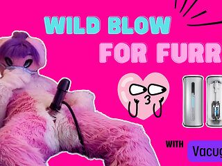 Pink Furry Vicky Tart goes WILD on VacuGlide