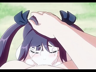 Anime girl sucks and rides hard