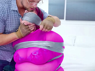 BBW Taped and Encased in Pantyhose Bondage EP