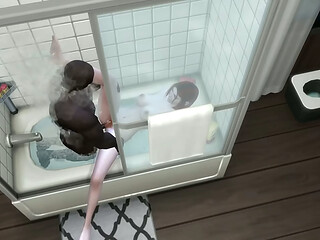 Sims 4 - Redhead caught in the shower