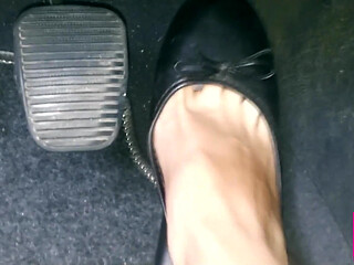 Revving in Black Flats on Barefoot