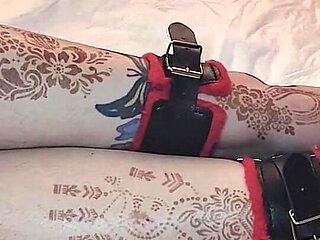 My Beautiful Size 13 Womens Feet and Long Legs Being Flogged and Whipped with a Belt and Crop While Tied Together with Manacles