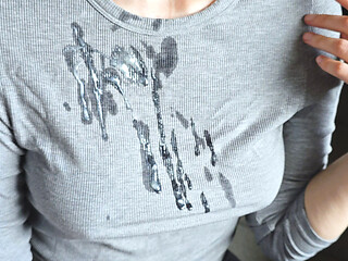 Hot Handjob with Massive Cum on Clothes