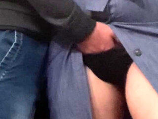 A Strange Old Man Perv In The Subway Play With My Pussy