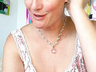 Hot and horny MILF neighbor gives a sensual prostate massage leading to an