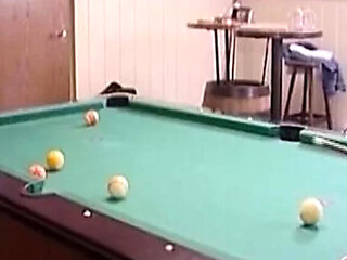 Sexy German Brunette Gives Hot Blowjob by Pool Table