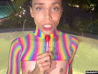 Wet Latina Teasing Me by the Pool