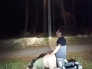 Public park GF gives hot blowjobs and face fuck in Spanish