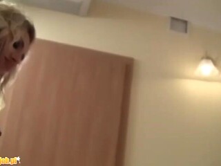 Polish MILF blonde wife Blondynka Lodzik sucks her hubby's cock in POV.
