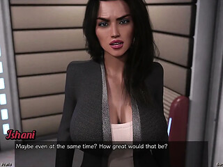Stranded astronaut gets heated arguments with big-titted Ebony MILF in space