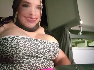 On the Balcony at Sevven O Clock in the Morning with My Boobs Spilling