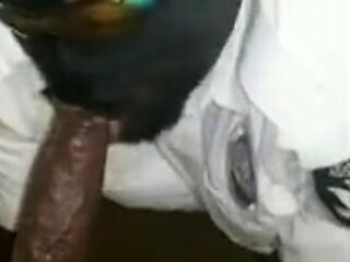 Big Black Cock Sucked by a Hungry Amateur