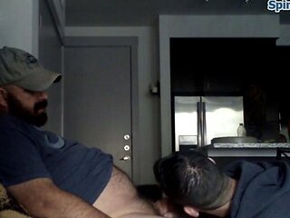 Straight Bear Gets Serviced and All His Semen Swallowed