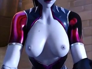 Overwatch Widowmaker rides huge cock in cowgirl position