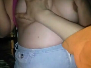 Playing with Her Girlfriend's Rich Tits