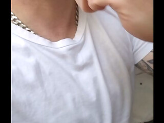 Sucking a dildo