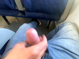 ACCIDENTAL SEX ON PUBLIC TRAIN - HANDJOB AND CUMSHOT WITH AMATEUR MILF