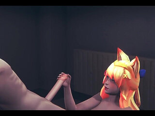 Lol Hentai - Ahri Star Guardian Handjob - Japanese Asian Manga Anime Film Game Porn